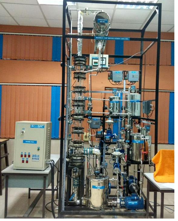 Computerised bubble cap distillation pilot plant supplied to RCF Limited, Mumbai
